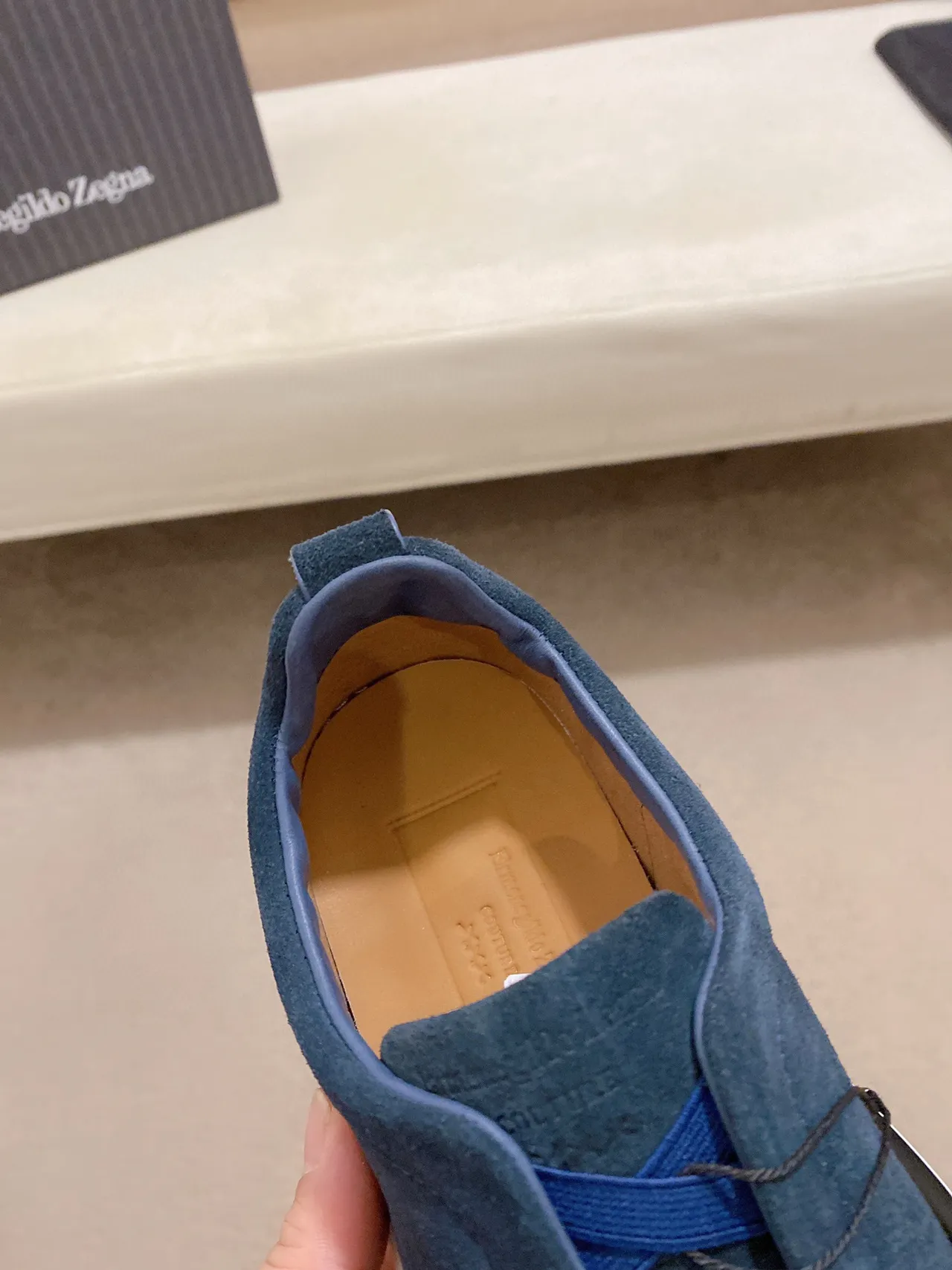 Navy Suede Slip-On Lifestyle Sneaker 6