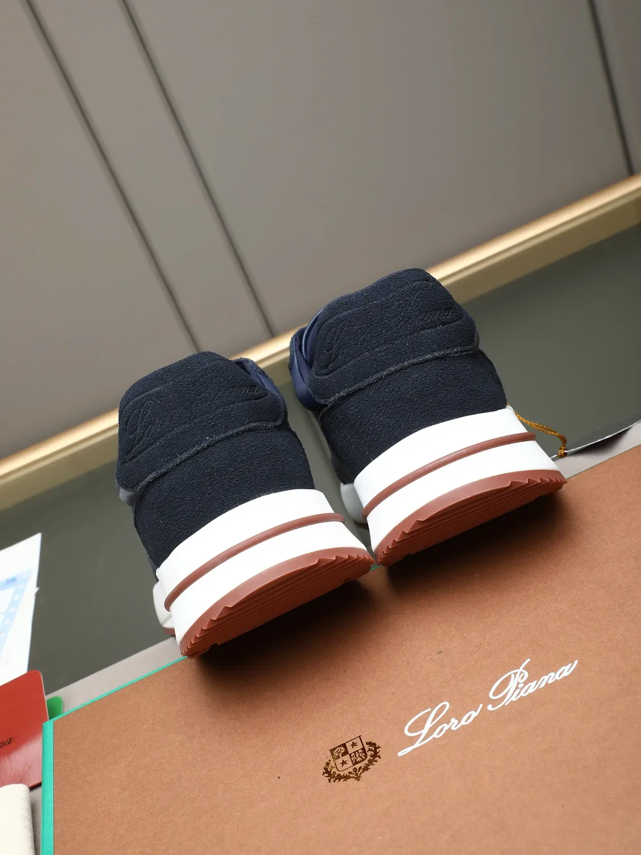 Navy Two-Tone Suede-Leather Chunky Lifestyle Sneaker 3