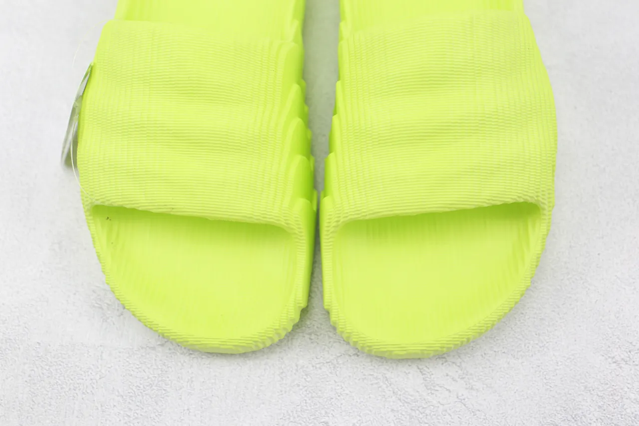 Neon Lime Green Molded Ribbed Slipper 3