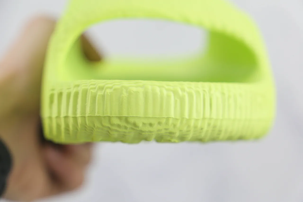 Neon Lime Green Molded Ribbed Slipper 4