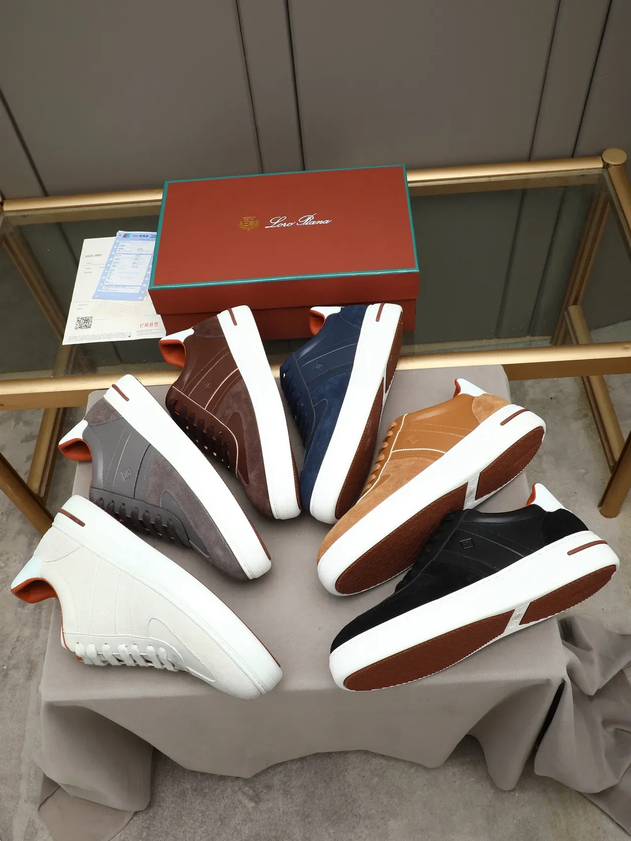 Off-White Cream and Orange Suede-Leather Panelled Lifestyle Sneaker 2