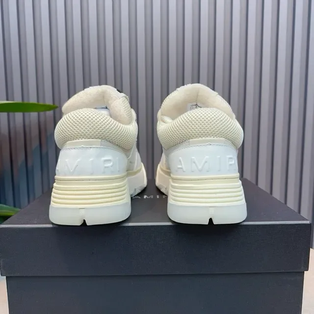 Off-White Cream Layered Panel Low-Top Lifestyle Sneakers 2