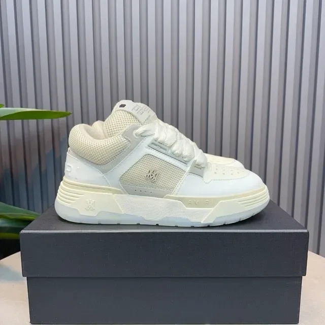 Off-White Cream Layered Panel Low-Top Lifestyle Sneakers 3