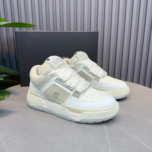 Off-White Cream Layered Panel Low-Top Lifestyle Sneakers 5