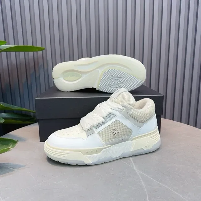 Off-White Cream Layered Panel Low-Top Lifestyle Sneakers 8