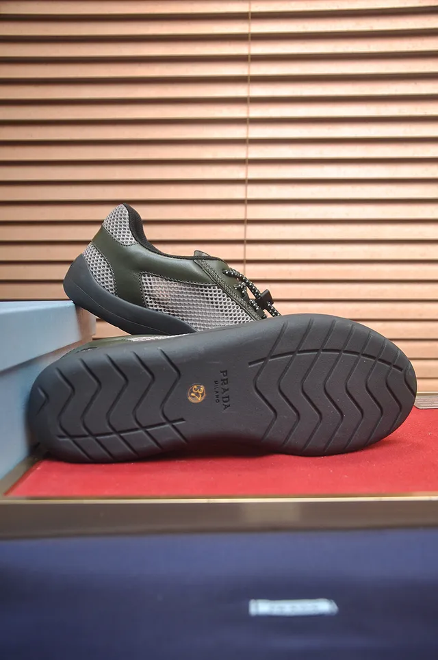 Olive Green and Gray Mesh Panel Laceless Sneaker 3