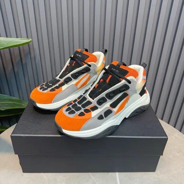 Orange Gray Black White Chunky Sneakers 2