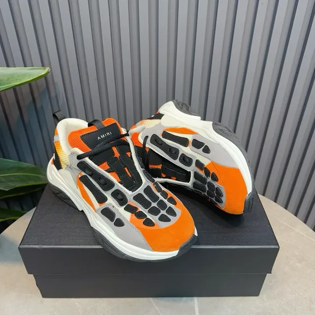 Orange Gray Black White Chunky Sneakers 5
