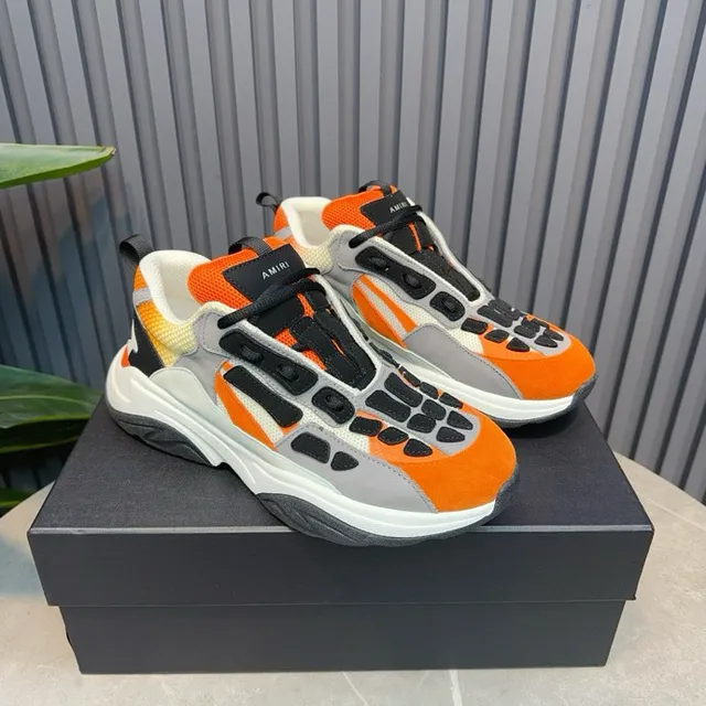 Orange Gray Black White Chunky Sneakers 6
