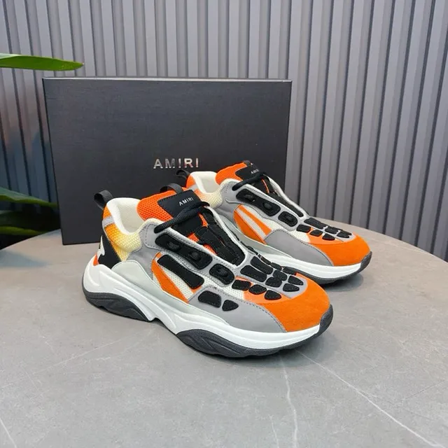Orange Gray Black White Chunky Sneakers 7