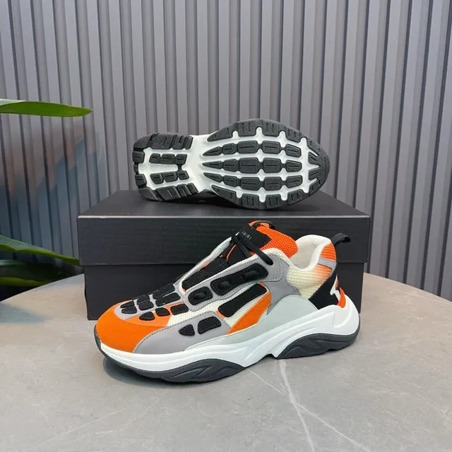 Orange Gray Black White Chunky Sneakers 9