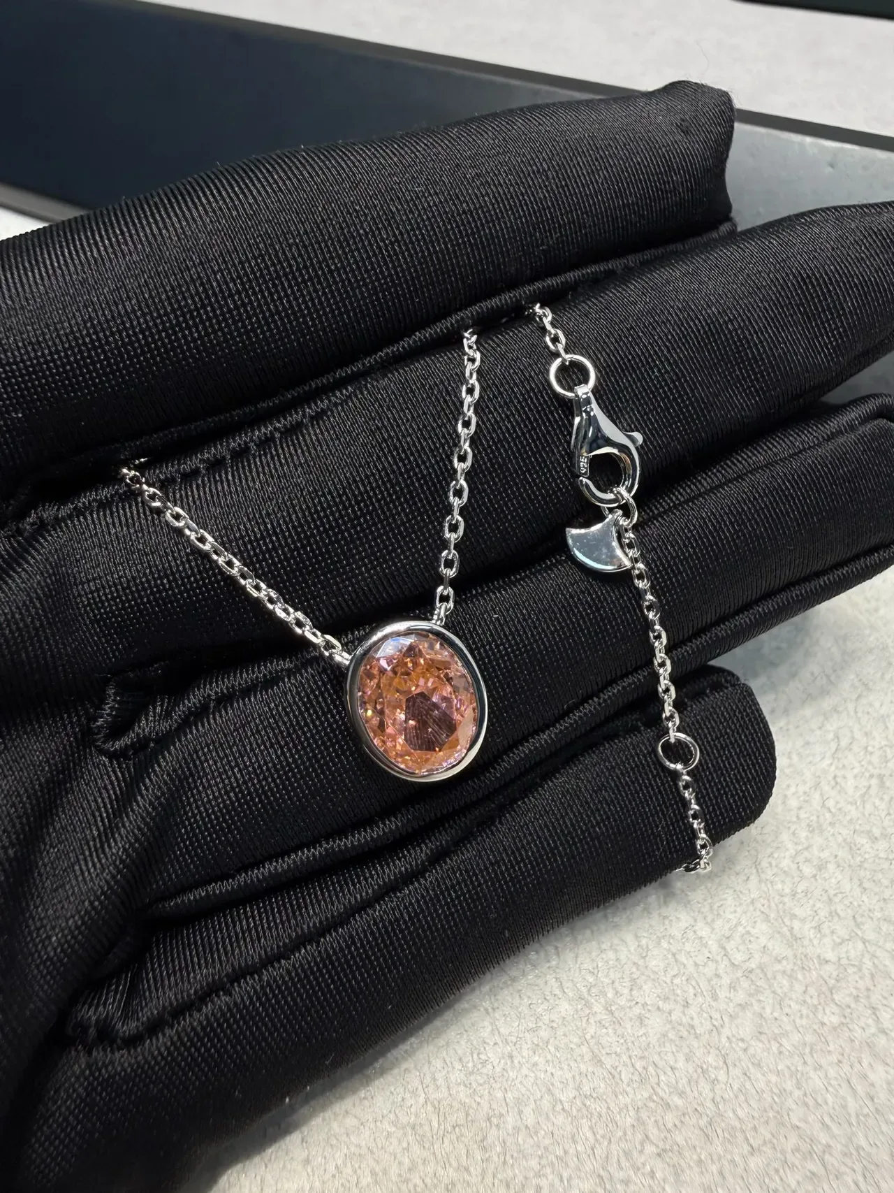 Orange Silver Oval Druzy Stone Bezel Setting Earrings 4
