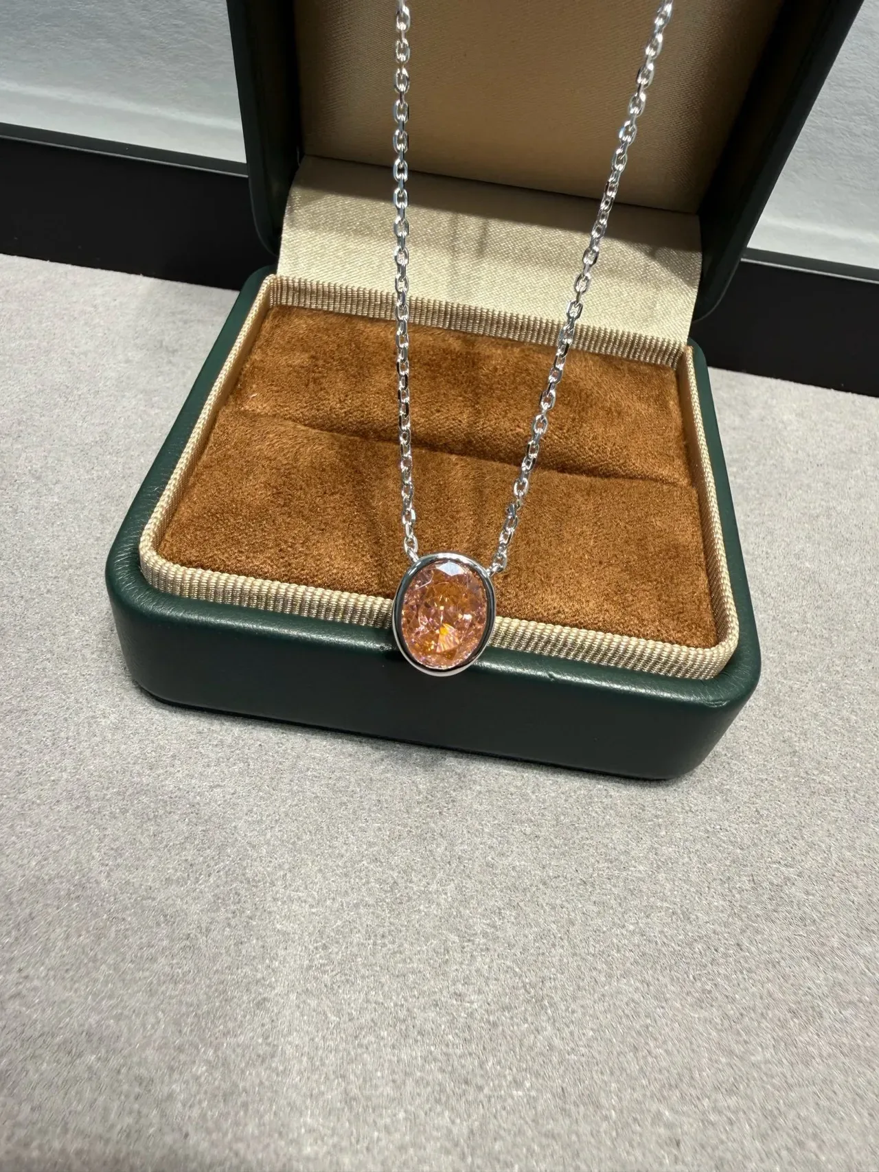 Orange Silver Oval Druzy Stone Bezel Setting Earrings 8