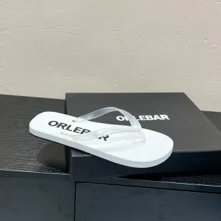 ORLEBAR सफेद पारदर्शी मोल्डेड सोल PVC स्ट्रैप चप्पल