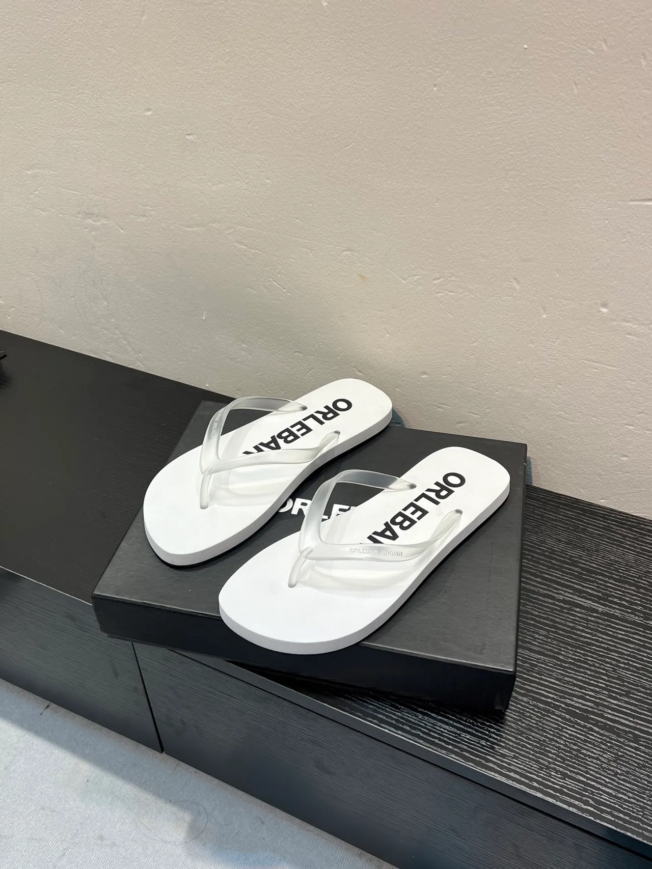 ORLEBAR White Transparent Molded Sole PVC Strap Slippers 3