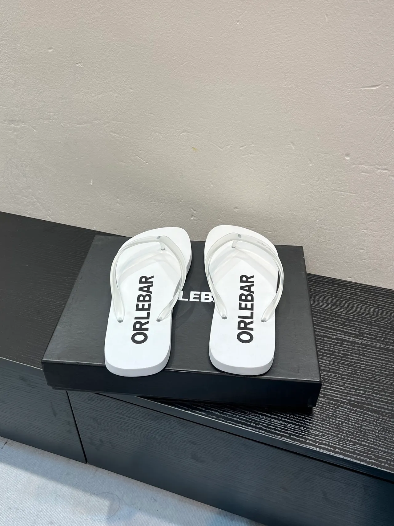 ORLEBAR White Transparent Molded Sole PVC Strap Slippers 6