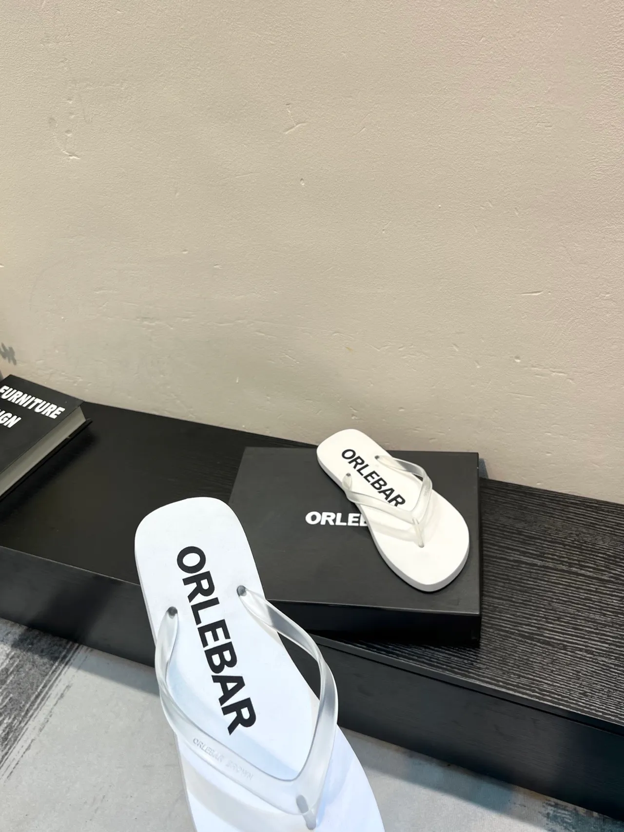 ORLEBAR White Transparent Molded Sole PVC Strap Slippers 7