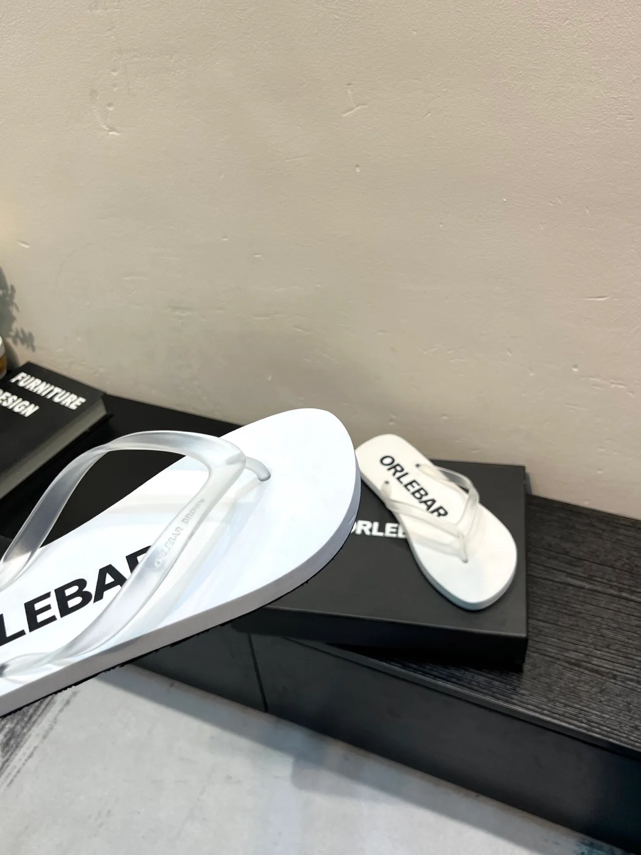 ORLEBAR White Transparent Molded Sole PVC Strap Slippers 8