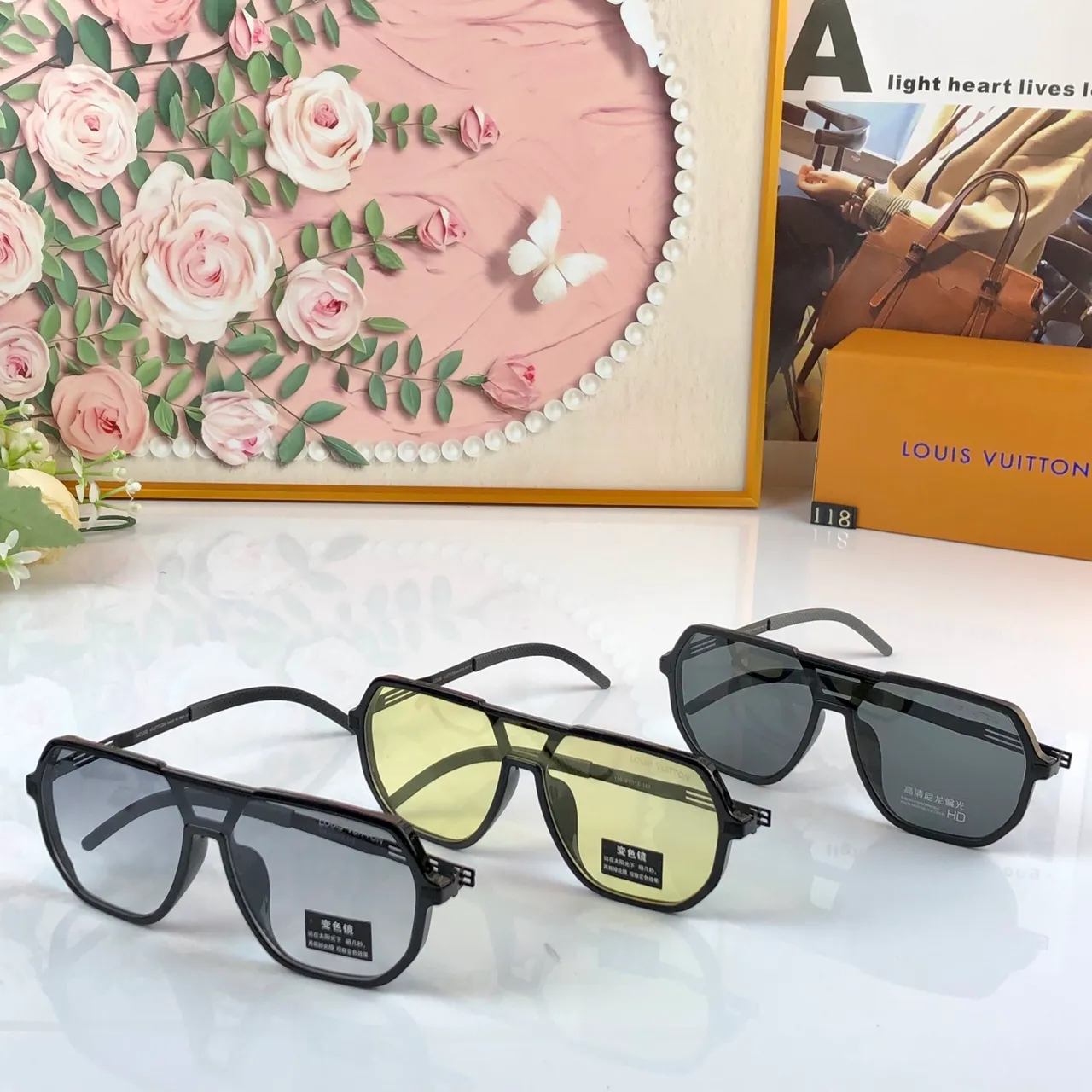 Oversized Geometric Aviator-Inspired Black Sunglasses 7