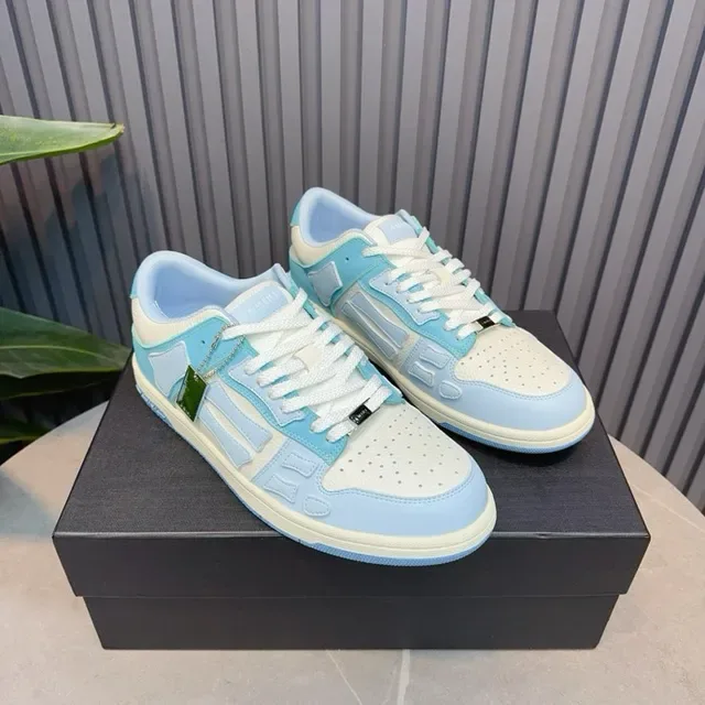 Pastel Blue and Cream Geometric Overlay Lifestyle Sneakers 4