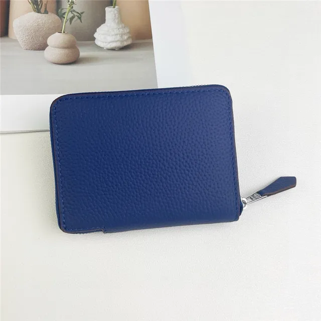 Pebbled Leather Perforated Logo Zip-Around Wallet 6