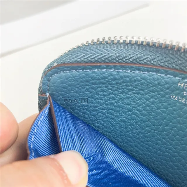 Pebbled Leather Perforated Logo Zip-Around Wallet 9
