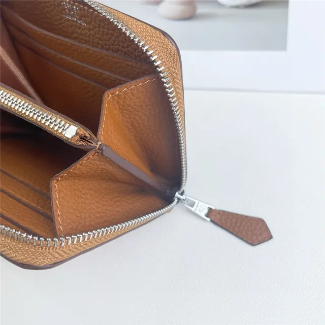 Pebbled Leather Perforated Logo Zip-Around Wallet 16
