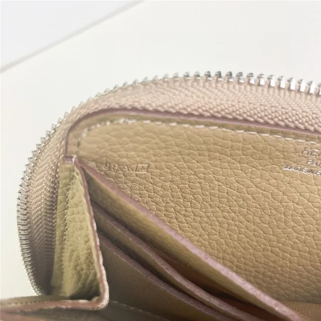 Pebbled Leather Perforated Logo Zip-Around Wallet 23