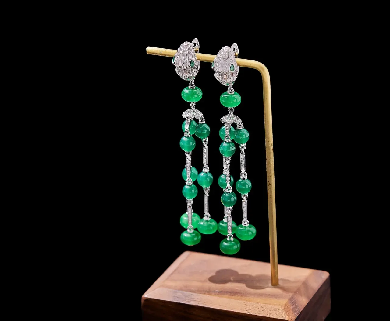 Pink Gemstone Multi-Strand Chandelier Earrings 7
