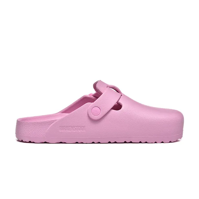 Pink Molded EVA-Like Construction Single-Buckle Strap Clog 5