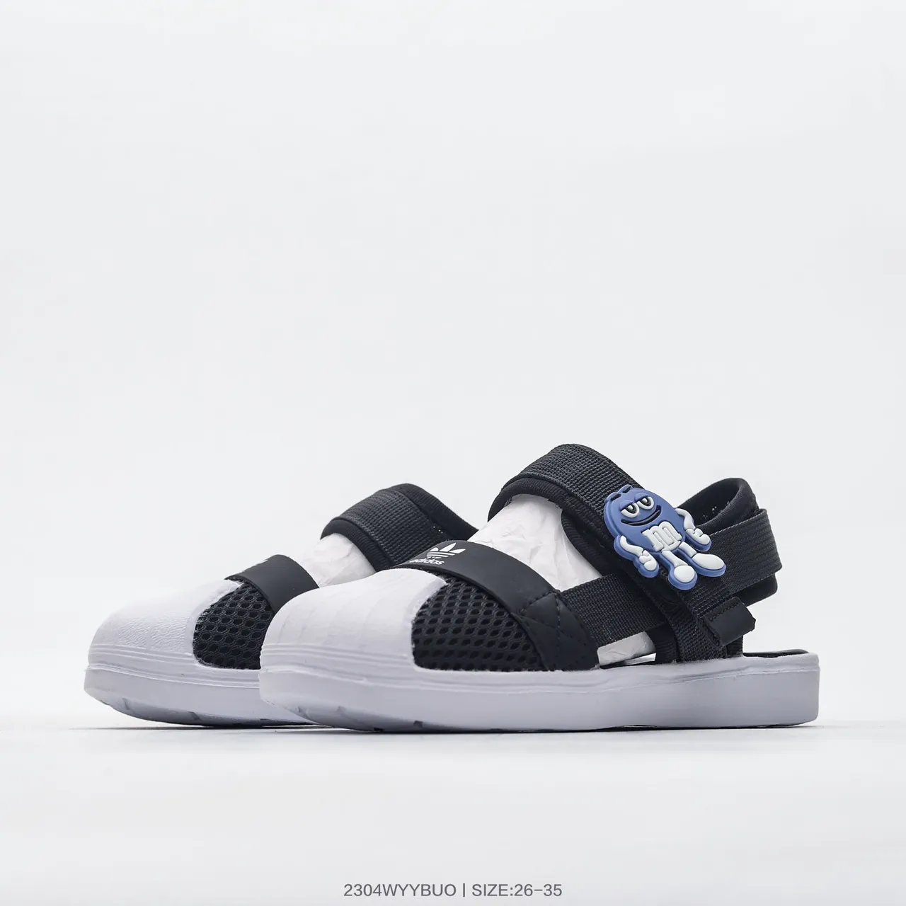 Pink White Mesh Upper Adjustable Velcro Strap Casual Sandals 4