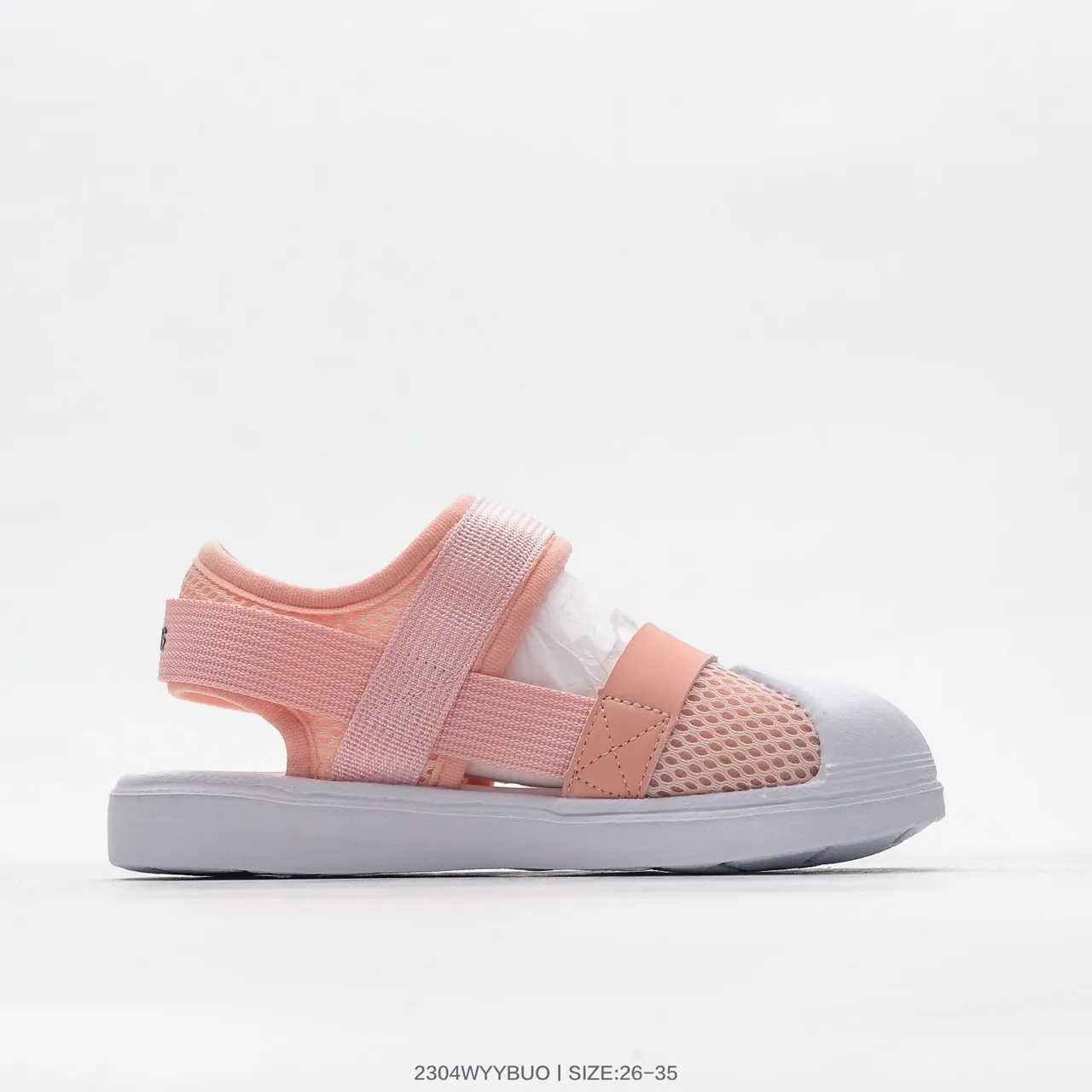 Pink White Mesh Upper Adjustable Velcro Strap Casual Sandals 20