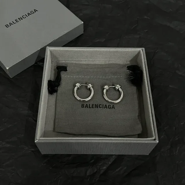 Polished Silver-Tone Hinged Hoop Earring 6