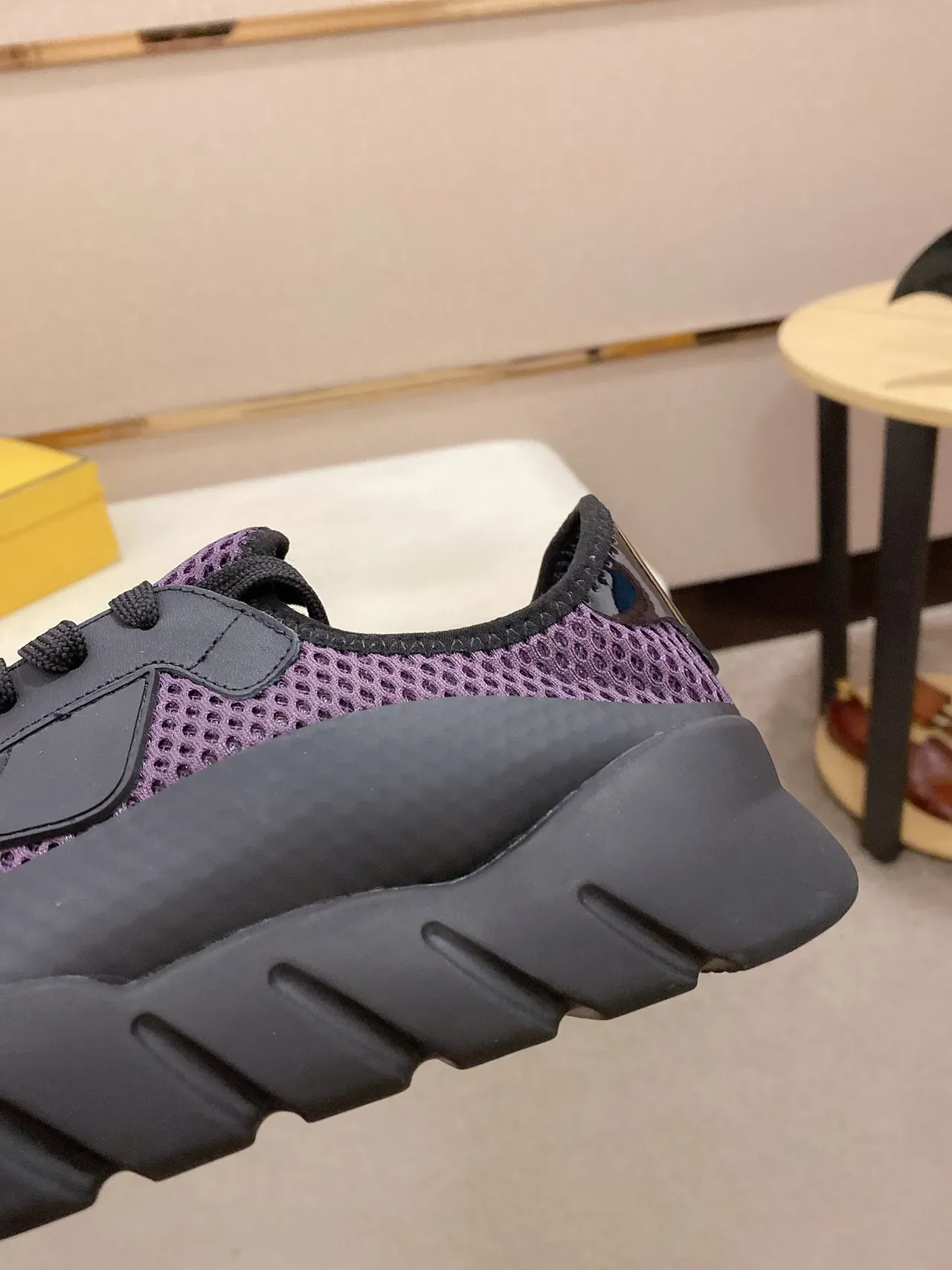 Purple and Black Mesh Upper Chunky Sole Lifestyle Sneaker 4
