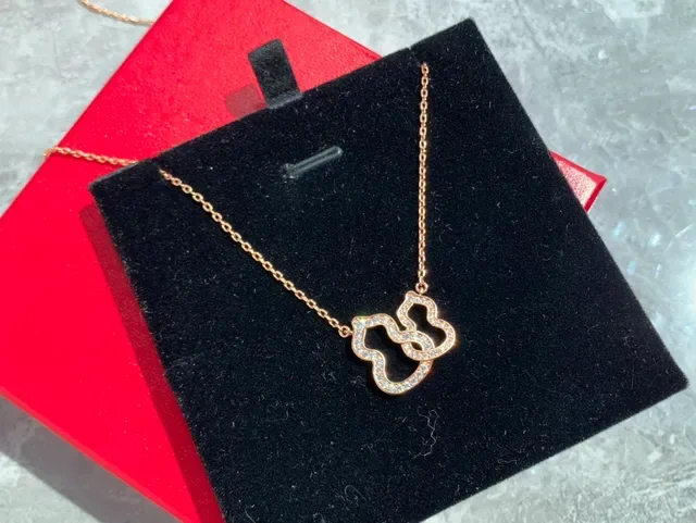 Qeelin Wulu Interlocking Double-Heart Pavé Necklace 6