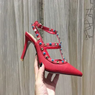 Red Blue Pointed-Toe Heel Stiletto