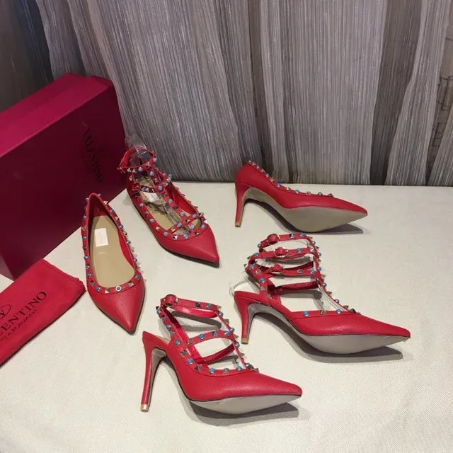 Red Blue Pointed-Toe Heel Stiletto 4