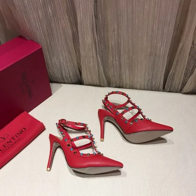 Red Blue Pointed-Toe Heel Stiletto 5