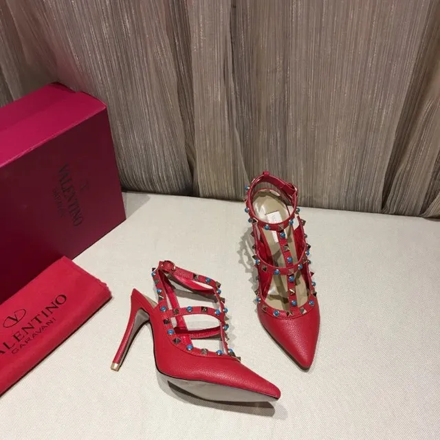 Red Blue Pointed-Toe Heel Stiletto 7