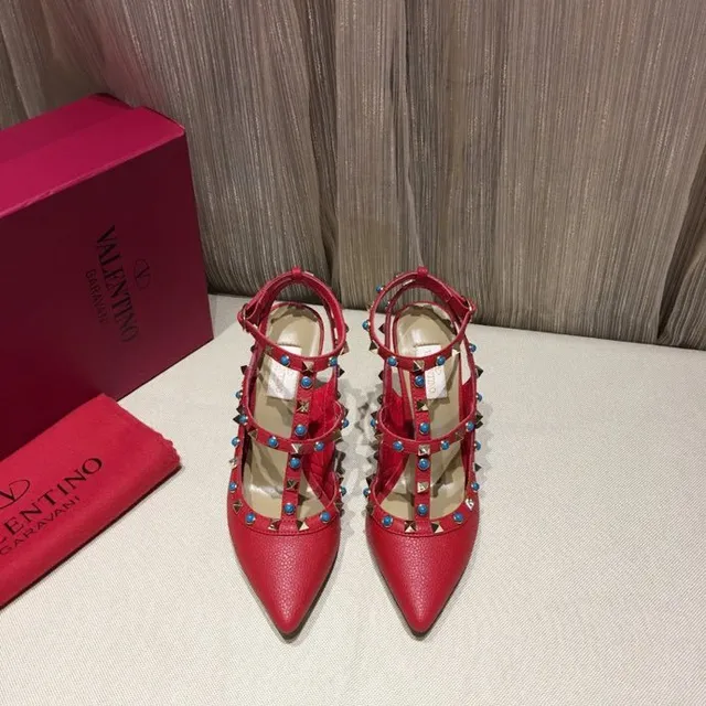 Red Blue Pointed-Toe Heel Stiletto 8