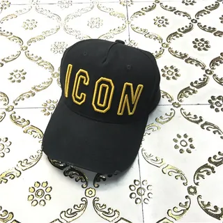 Red Embroidered 'ICON' Front Logo Baseball Cap 3