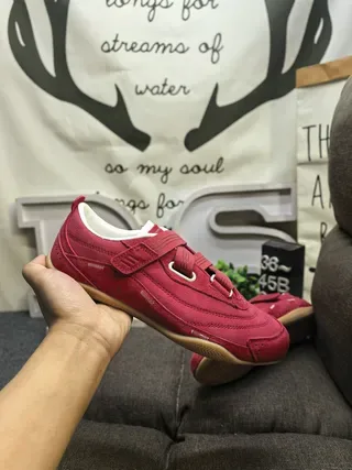 Red Laceless Dual Strap Velcro Sneaker 5