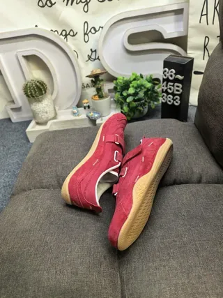 Red Laceless Dual Strap Velcro Sneaker 6