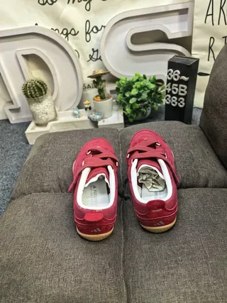 Red Laceless Dual Strap Velcro Sneaker 8
