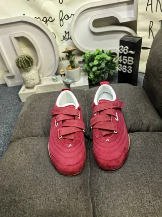 Red Laceless Dual Strap Velcro Sneaker 10