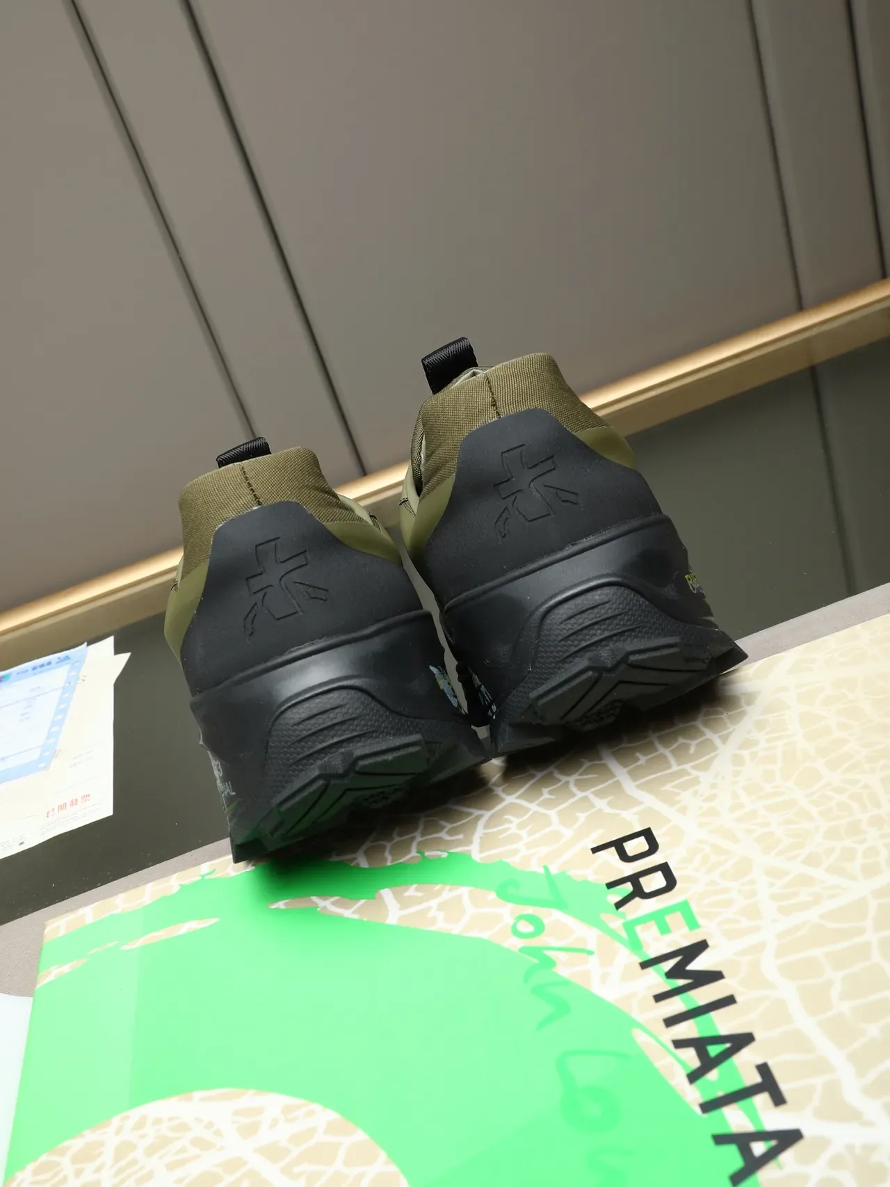 Rien EVA 483 Olive Green Black Chunky Sneakers 3