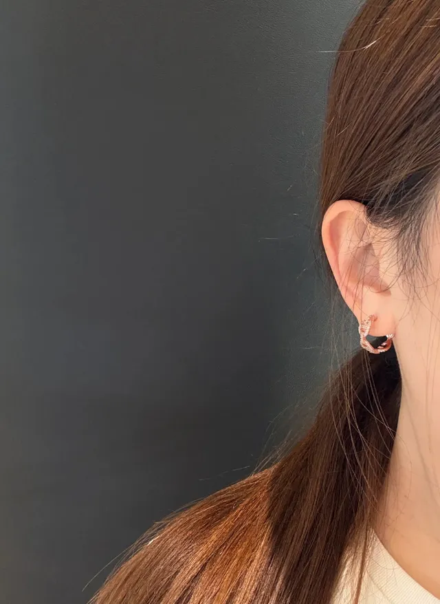 Rose-Gold-Tone Gem-Set Dangling Earrings 4