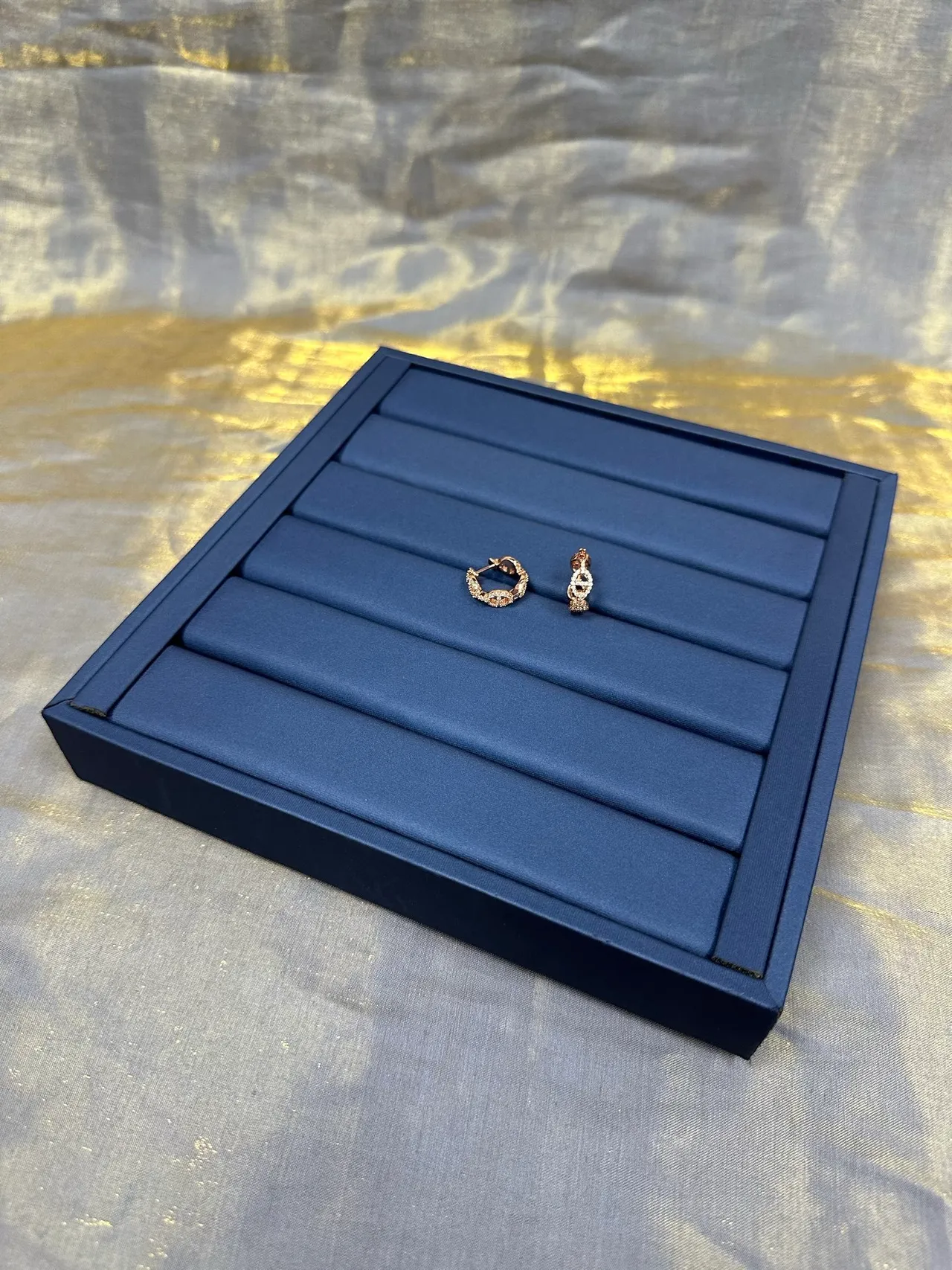 Rose-Gold-Tone Gem-Set Dangling Earrings 5
