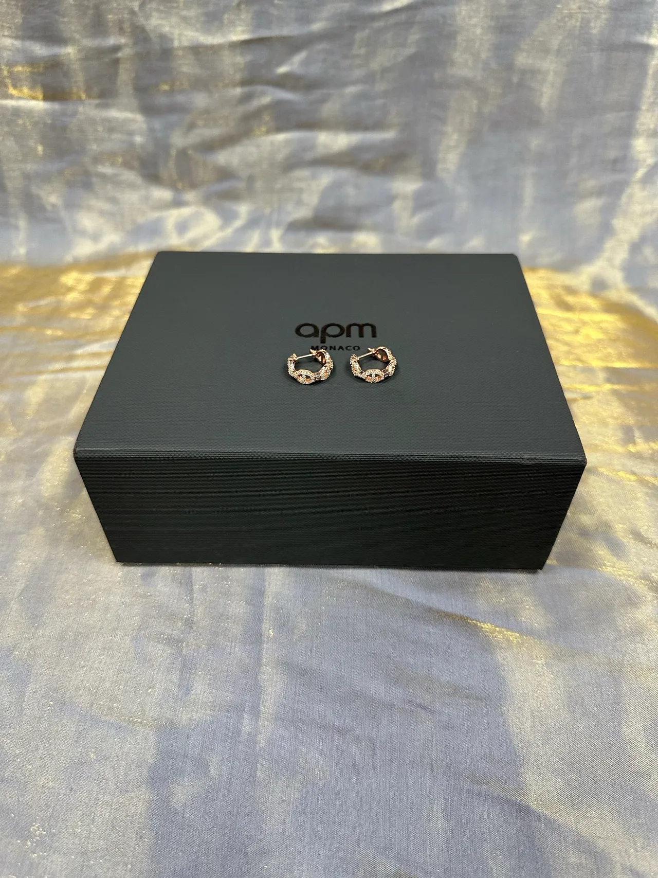 Rose-Gold-Tone Gem-Set Dangling Earrings 7