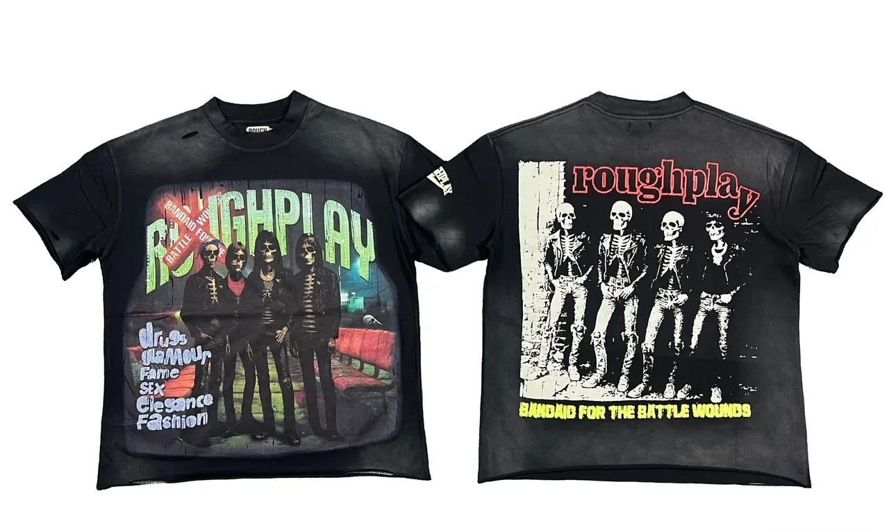 ROUGH Distressed Graphic-Print Oversized T-Shirt 2